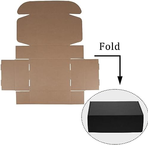 12x9x4 Inches Shipping Boxes Pack of 20, Packaging Corrugated Cardboard Mailer Boxes for Small Bussiness, Black - Image 3