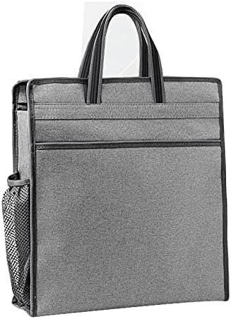 Oxford Zippered Document Bag with Handle File Tote Bag Pouch for Carrying Paper Files Books Filing Folder 1 Pack (Gray) by enyuwlcm