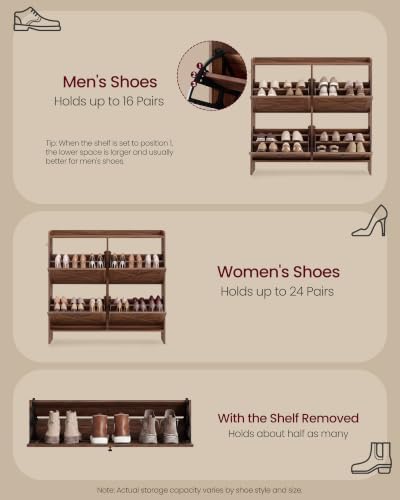 VASAGLE Narrow Shoe Storage Cabinet Organizer with 4 Flip Drawers - Image 5
