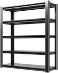 78" H Garage Shelves, Garage Shelving Heavy Duty, 3000Lbs 5 Tier Adjustable Garage Storage Shelves Suitable for Warehouse, Basement, Workshop,Require Assembly, 18" D*48" W *78" H(Black) by VIYET