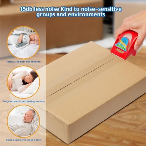 Clear Packing Tape for Moving Boxes,Heavy Duty&Noiseless Moving Tape with Dispenser,Strong Adhesive Packaging Tape Releases Smoothly Quietly,1.96 Inch X 27 Yards,18 Packs - Image 2