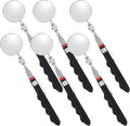 6 Pcs Extended Handle Telescopic Mirror Set - Car Inspection Mirror, 50mm Diameter, Round Handle, 360-Degree Rotation, Stainless Steel Universal Folding Telescopic Round Mirror (Black) by Unknown