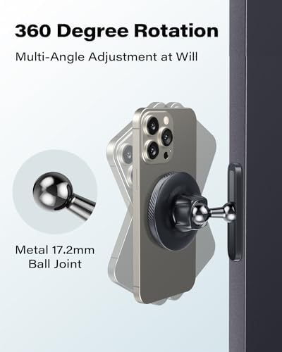 APPS2Car Gym Magnetic Phone Holder, Aluminum Alloy Base & Ball Joint, Black - Image 4