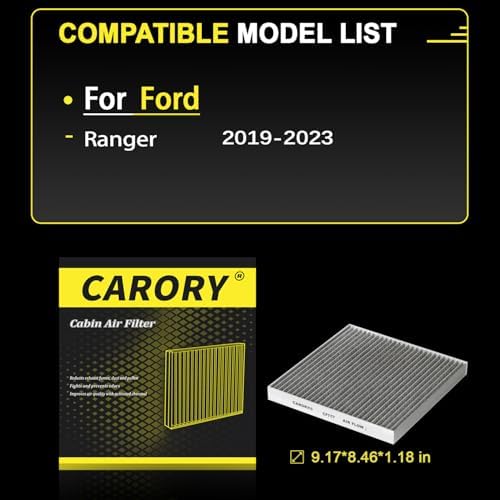 CARORY Cabin Air Filter w/Activated Carbon for Ford Ranger 2019 2020 2021 2022 2023 .KB3Z19N619A, CF12776, FP-88, CF777 - Image 3