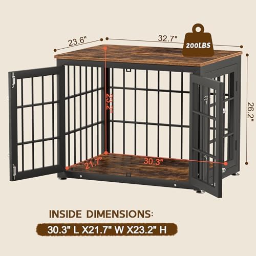 rehomerance 32" Heavy Duty Dog Crate Furniture for Small and Medium Dogs - Image 6