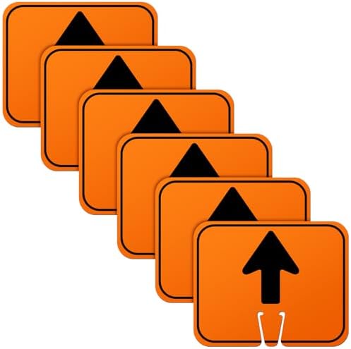 Geetery 6 Pcs Traffic Arrow Orange Detour Signs, Go Straight by Geetery