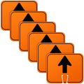 Geetery 6 Pcs Traffic Arrow Orange Detour Signs, Go Straight by Geetery