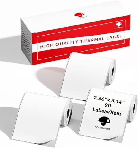 Phomemo M220 Labels 3 Rolls,2.36"x 3.14", for M220/M250/M221/M260, 270 PCS by Phomemo
