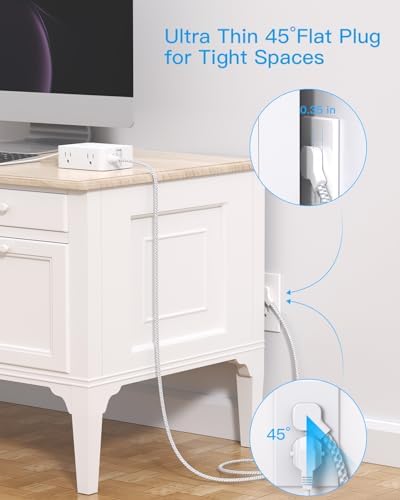 PD 30W USB C Power Strip Surge Protector 6Ft, 1080J Desk Charging Station - Image 4