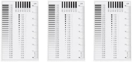 HARFINGTON 3pcs High Precision SEC Size Estimation Chart 90x55mm 0.12mm Transparency Flaw Detection Film Ruler for Diameter and Line Width Defects Measuring by HARFINGTON
