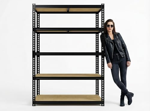 2500 Lbs Heavy Duty Garage Shelving Unit, 5 Tier Adjustable Metal Storage Shelves, 40" L x 20" W x 72" H Garage Shelf Rack for Kitchen, Pantry, Basement, Bathroom & Laundry by Unknown