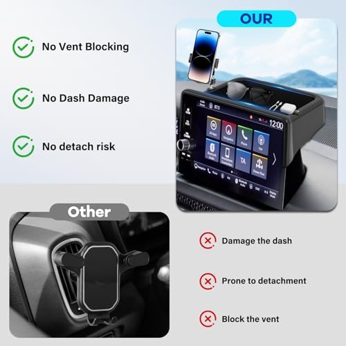 Car Phone Holder Fit for Honda CR-V HR-V 2023 2024 2025 2026 w/Dash Tray Storge Box Organizer-Cell Phone Mount for CRV HRV Accessories 7/9 inch Touch Screen 360 Degree Rotation - Image 4