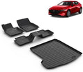 All Weather Car Floor Mats & Cargo Liner Set Fit for Mazda 3 (Only Sedan Models) 2019 2020 2021 2022 2023 2024 2025 2026 TPE Floor Liners Trunk Liner Mazda 3 Sedan Cargo Mat Accessories Black by VOUKIY