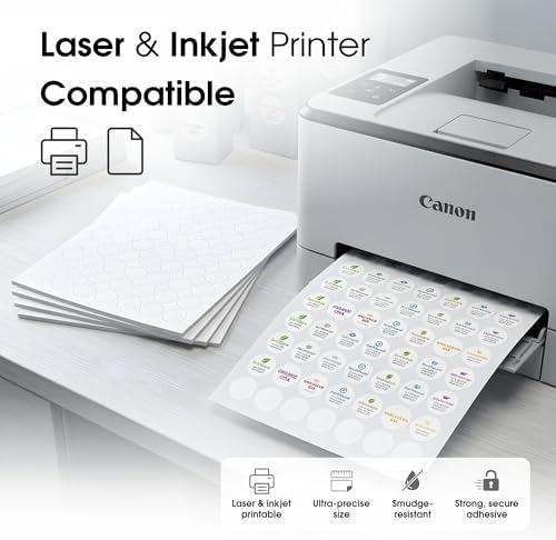 1" Sticker Labels for Laser & Inkjet, Spartan Industrial Template C002 - Image 4