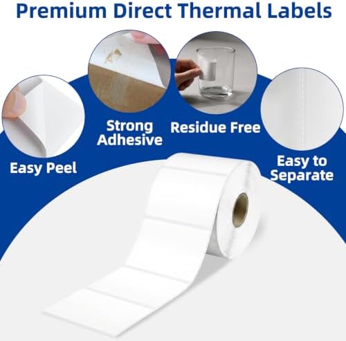 ESSENTIAL 3" x 2" Direct Thermal Labels, 1" Core (1400 Labels, 2 Rolls) - Image 3