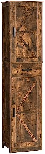 TEENFON Tall Bathroom Cabinet, Storage Cabinet with 6 Shelves & Drawer by WEENFON