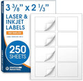 2 1/3" X 3 3/8" Matte White Printable Labels (250 Sheets, 2000 Stickers) by SpartanIndustrial