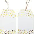 Anwyll Gift Tags with String - 100 Pcs Gold Foil Gift Tags for Presents by Anwyll