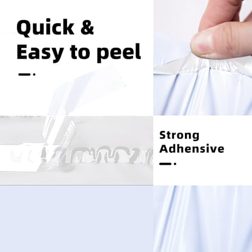 POLYSELLS 100 pcs 10x13 Inches White x Silver Poly Mailers Shipping Envelopes, Strong Adhesive Sealing, Waterproof, and Tear-resistant Postal Mailing Bags for Clothing, Books, and Accessories - Image 4