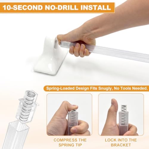 2 Pack 24 Inch Clear Bathroom Towel Bar Replacement Rod for Ceramic Holder - Image 6