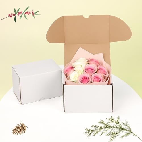 WIFTREY 50 Pack 6x4x4 Small Shipping Boxes, White Corrugated Cardboard Boxes 6 x 4 x 4 for Packaging Small Business, Mailing, Shipping - Image 6
