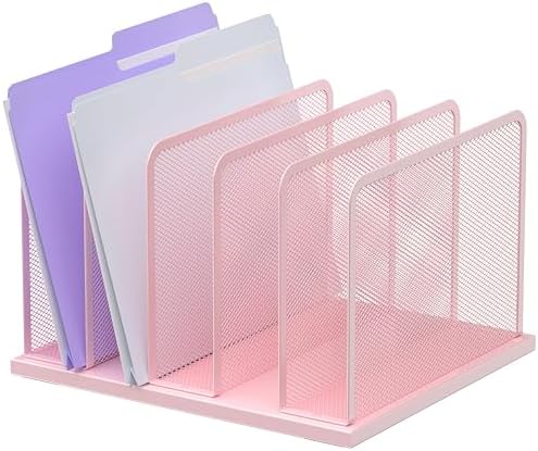Kuntine.B 5-Section Upright Desk File Organizer Pink 1 Pack by KuntineB