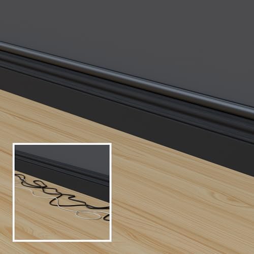 D-Line Half Round Cord Hider, Patented Cable Cover, Hide TV Wall Mount Wires, Raceway for Cords, Decorative Wire Covers, Paintable, Adhesive Cable Concealer - 2X 1.18in W x 0.59in H x 39in L - Black - Image 6