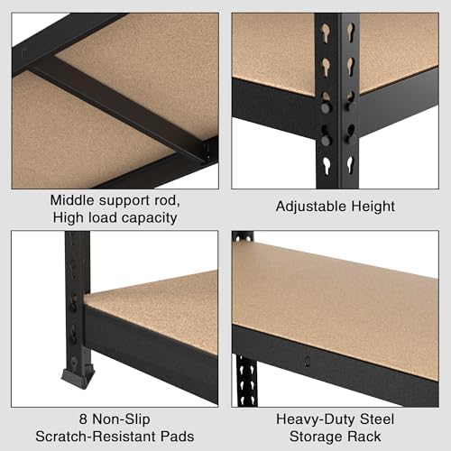 WORKPRO Shelving with MDF Board, 27-2/5"W x 11-7/10"D x 60" H, 1650LBS Load - Image 5