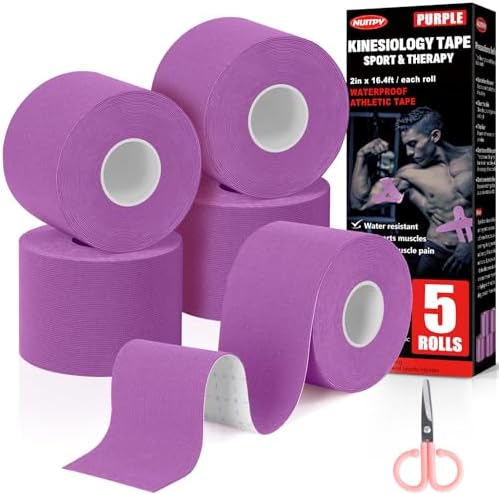 5 Rolls Purple Kinesiology Tape, 2 inch x 16.4 Feet Kinetic Tape by Unknown