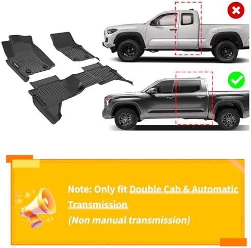 Floor Mats for Toyota Tacoma 2024-2026 Double Cab (Not Hybrid) - Image 6