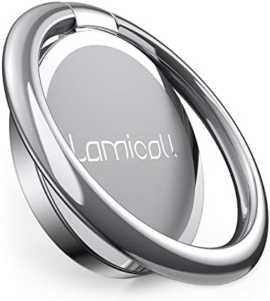 Lamicall Silver Cell Phone Ring Finger Stand, Metal Grip Kickstand by Lamicall