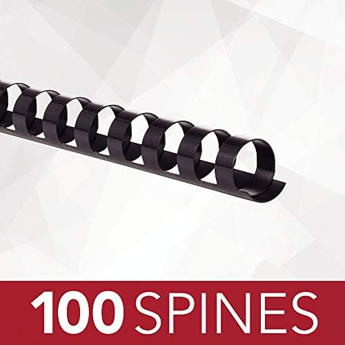 GBC Binding Spines / Spirals / Coils, 9/16", 105 Sheet Capacity, CombBind, Black, 100 Pack (4000080G) - Image 2