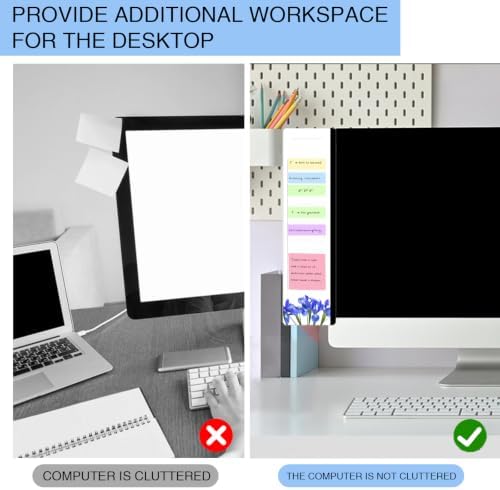 Office Desk Accessories 2pcs Multifunction Computer Monitor Memo Board - Transparent Computer Side Panel Memo Creative Monitor Side Panel Suitable for Office Home Desktop (Monitor Memo Board8#) - Image 3