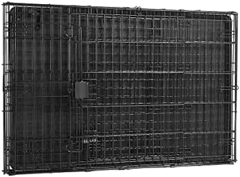 Amazon Basics Portable, Collapsible Metal Wire Dog Crate with Removable Tray, Double Door, Easy to Assemble, Divider Panel for Large Dogs, 42" x 28" x 30", Black - Image 4
