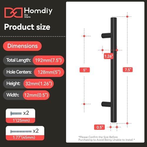 homdiy 1Pack 5in Cabinet Handles Black Kitchen Cabinet Pulls Drawer Pulls for Dresser Drawers - Image 4