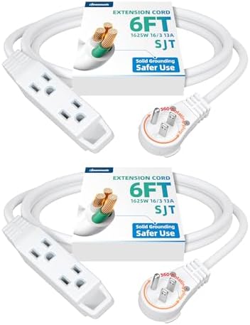 DEWENWILS 2 Pack 6FT 360° Rotating Extension Cord, 16/3C, ETL Listed by DEWENWILS