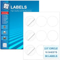 2.5 Inch Circle Labels, 90 Printable Round Stickers, Laser & Inkjet HB-C009 by PonyPackaging