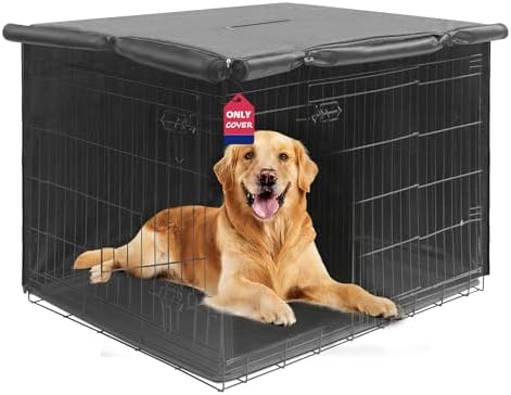 HiCaptain 42-Inch Dog Crate Cover, Waterproof Kennel Cover, Minimalist Gray by HiCaptain
