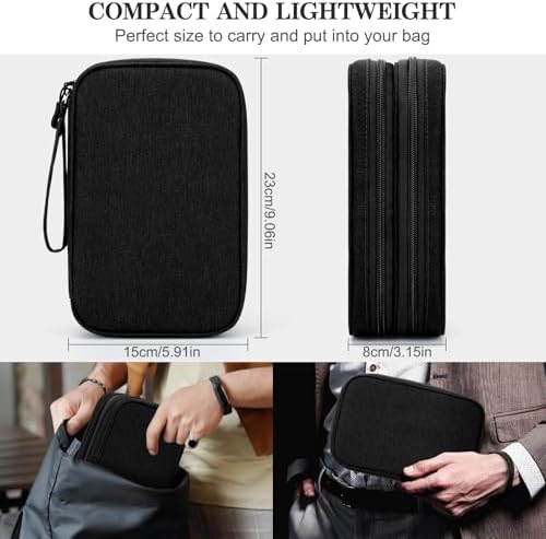 FYY Electronic Organizer, Travel Tech Pouch Bag, Large, Black - Image 2