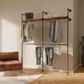 pamo Wall Mounted Clothing Rack with Oak Sheves – 79" W × 87" H, 750 lbs by pamo