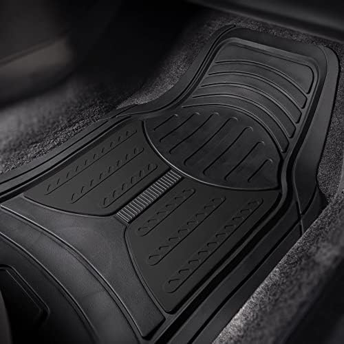 FH Group Automotive Floor Mats - Heavy-Duty Monster Eye Rubber Floor Mats for Cars, Universal Fit Full Set, ClimaProof Floor Mats, Trimmable Floor Mats For Most Sedan, SUV, Truck Floor Mats Black - Image 3