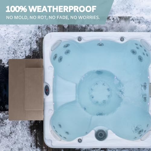 DENKOE Heavy Duty Hot Tub Steps with Storage - Waterproof, Non-Slip & No Maintenance - Large 700LBS Capacity - Multi Angle Access - Ideal for Spa Steps, Hot Tub Stairs - Brown Spa Step for Outdoor - Image 5
