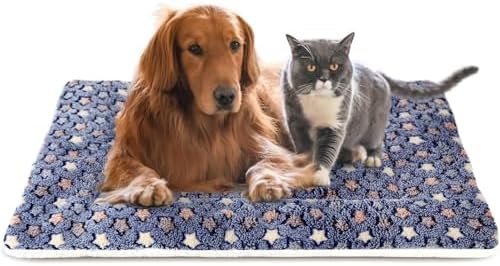 Mora Pets Dog Crate Pad Bed Ultra Soft Pet Mat Star Print Blue 41 x 29 Inch by MoraPets