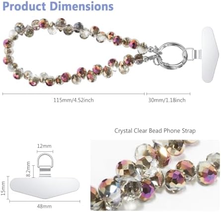 TENOC Beaded Phone Wrist Strap, Amber - Image 2