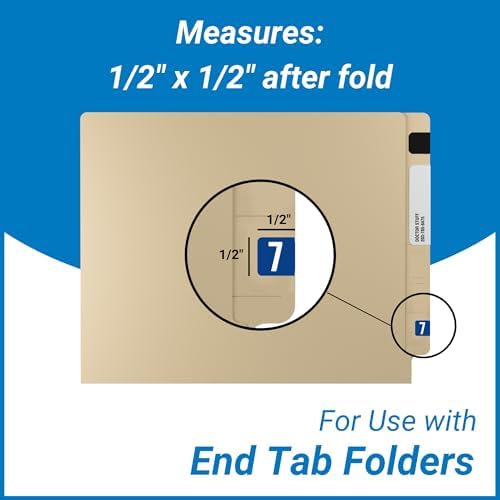 Doctor Stuff - File Folder Labels, Number 7, Tab Products 1277 Match - 1277 Series Chart Stickers, Purple, 1/2" x 1", #7, 500/Roll - Image 5