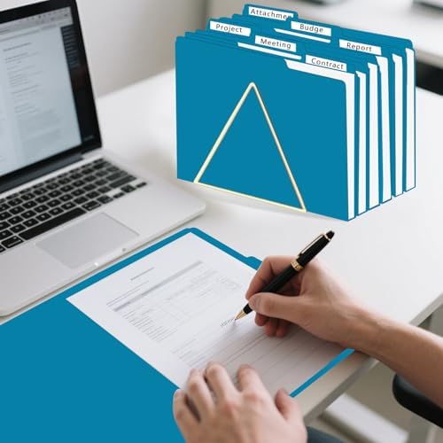File Folder, HERKKA 30 Pack 1/3 Cut Tab File Folders, File Folders Great for Organizing and Filing, Letter Size, Blue - Image 6