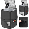 Hot Tub Spa Heater Pump Cover,18.9" D x 13" W x 18" H Waterproof 600D Oxford Fabric Aluminum Film Insulated Cover,Inflatable Hot Tub Spa Heater Pump,Easy Installation with Zipper,Black,Square by bespeur