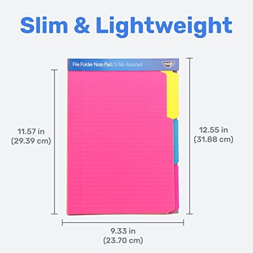 Find It File Folder Notepad - Pack of 36-9.5 x 12.5 Inch Notebook Organizer Folders for Filing, Document, and Clipboard Organization - Assorted Neon Colors - Image 4