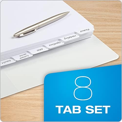 Oxford Binder Dividers for 3 Ring Binders, 10 Pack, 8-Tab Dividers, Write On Tabs, White Paper, 80 Total - Image 6
