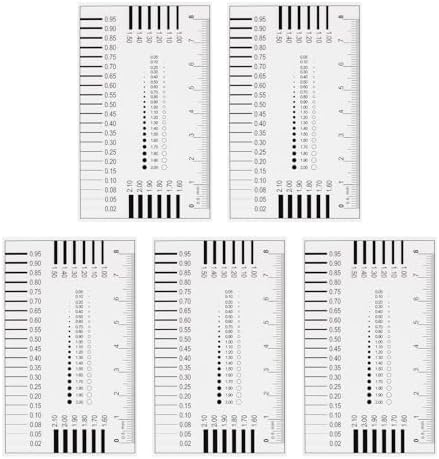 HARFINGTON 5pcs High Precision SEC Size Estimation Chart 8cm Covered Transparency Flaw Detection Film Ruler for Diameter and Line Width Defects Measuring by HARFINGTON